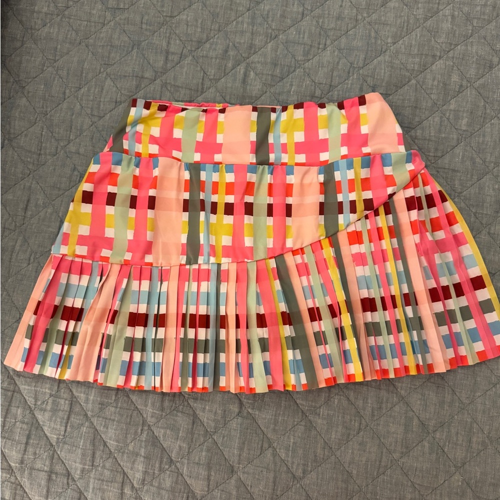CROSBY by Mollie Burch Pink Multi-Color Pleated Skort